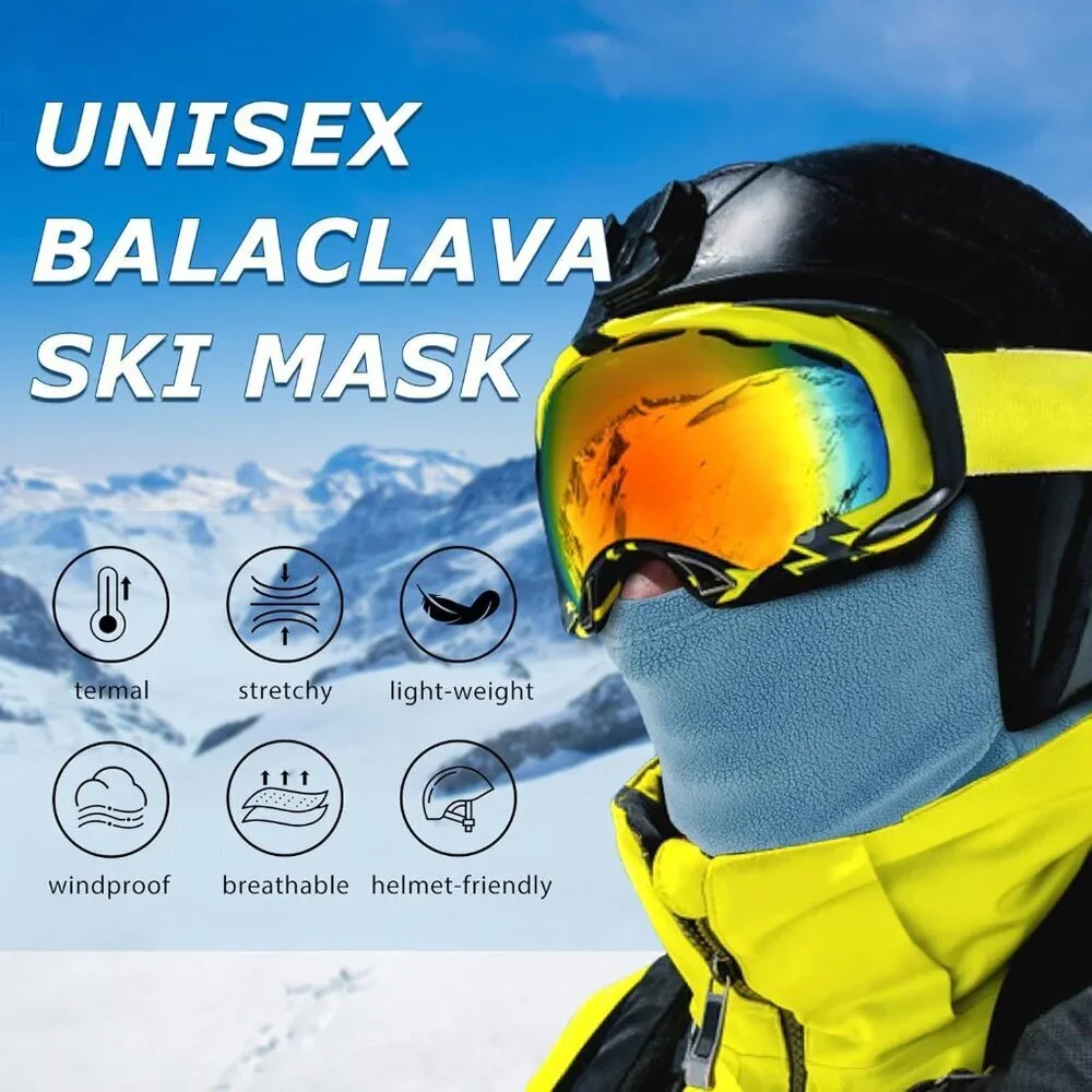 Women's Light Blue Balaclava Mask Warm Windproof Lightweight Winter Face Mask